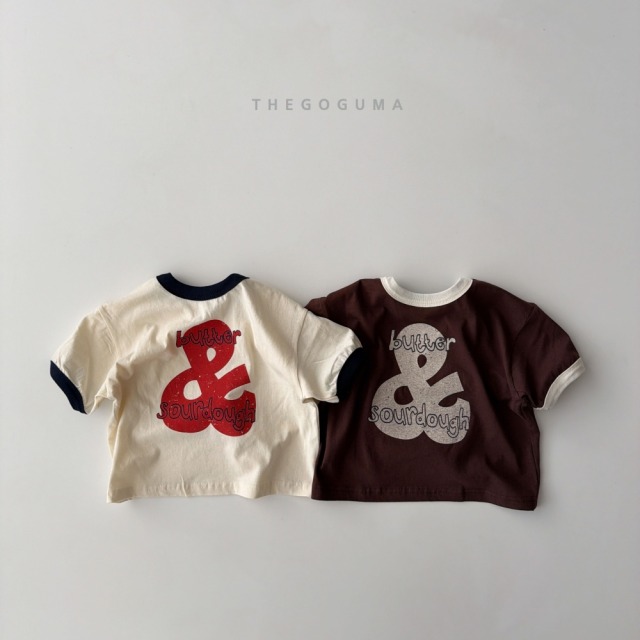 [85-142cm] 復古撞色滾邊字母符號短袖T恤 (大童) #Lepus天兔座