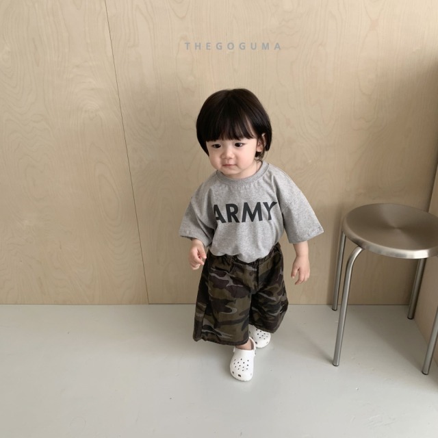 [85-142cm] 帥氣迷彩寬鬆直筒五分短褲 #Lepus天兔座