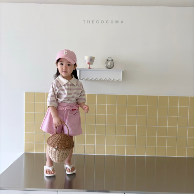 [85-142cm] 學院風撞色橫條紋短袖Polo衫 #Lepus天兔座