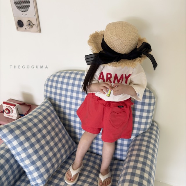 [85-142cm] 俏皮荷葉腰頭後愛心口袋短褲 #Lepus天兔座