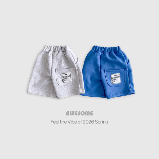 [85-140cm] 韓系PARIS標籤後口袋休閒短褲 #Pyxis 羅盤座