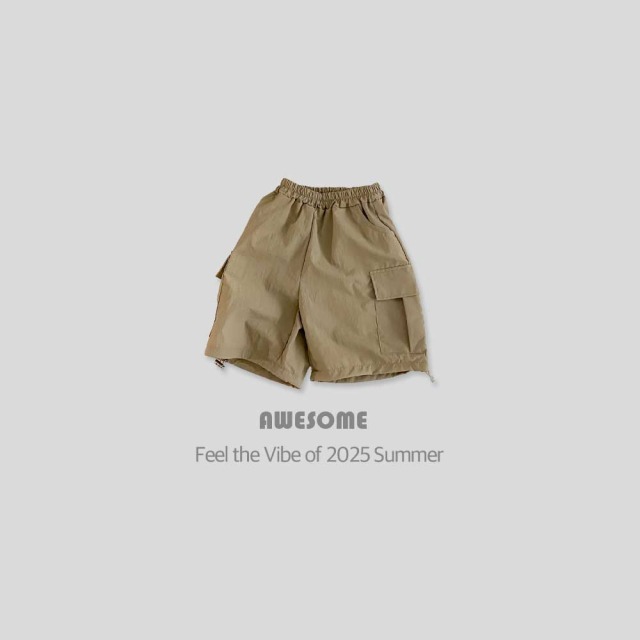 [85-140cm] 戶外感休閒抽繩側口袋工裝短褲 #Pyxis 羅盤座