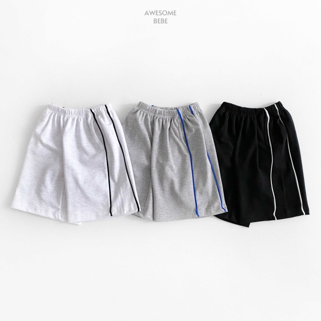 [85-140cm] 活力側邊撞色雙線條運動短褲 #Pyxis 羅盤座