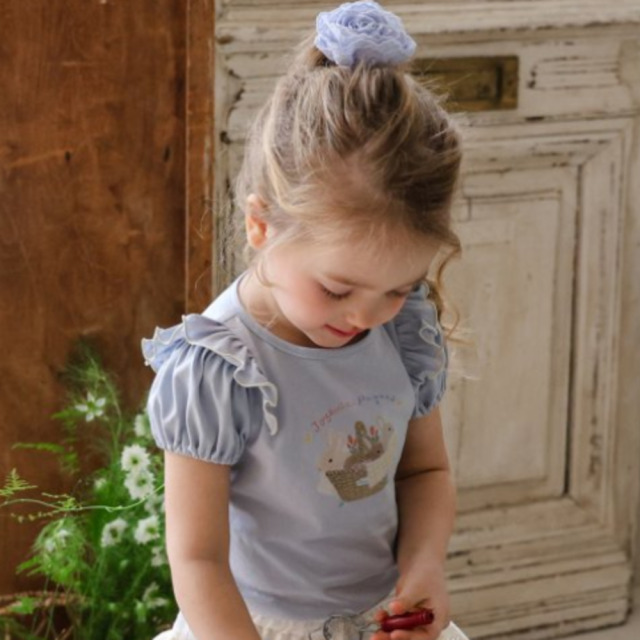 [80-135cm] 兔子插畫飛飛袖純棉T恤 #Lyra天琴座