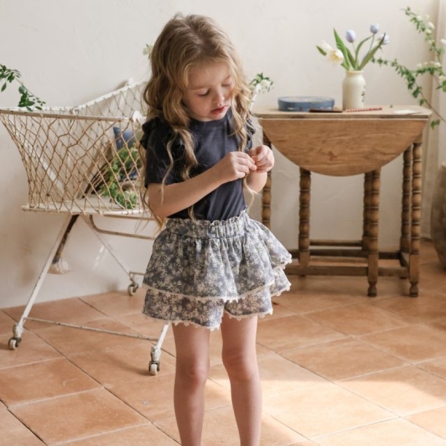 [80-135cm] 肩膀荷葉邊百搭短袖T恤 #Lyra天琴座