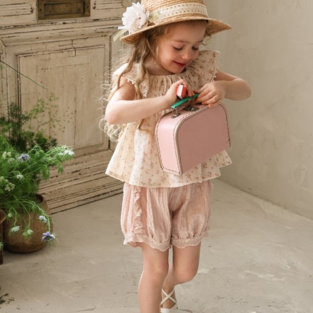 [80-135cm] 抓皺荷葉蕾絲邊短褲 #Lyra天琴座