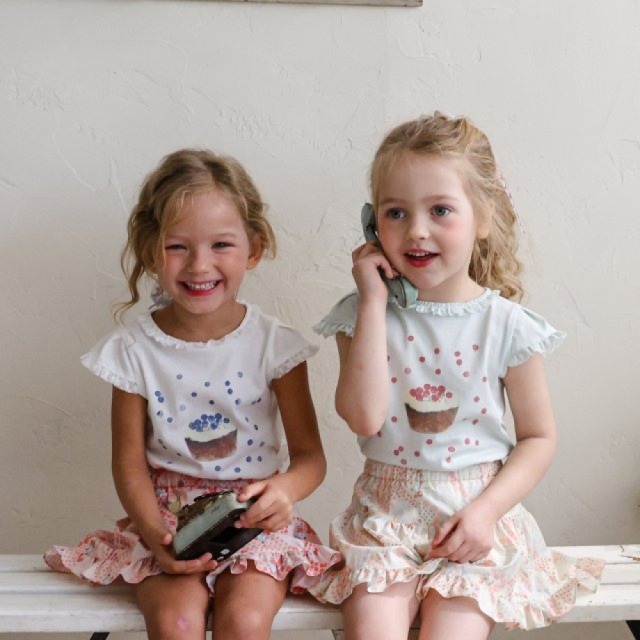 [80-135cm] 莓果蛋糕印花荷葉領短袖T恤 #Lyra天琴座