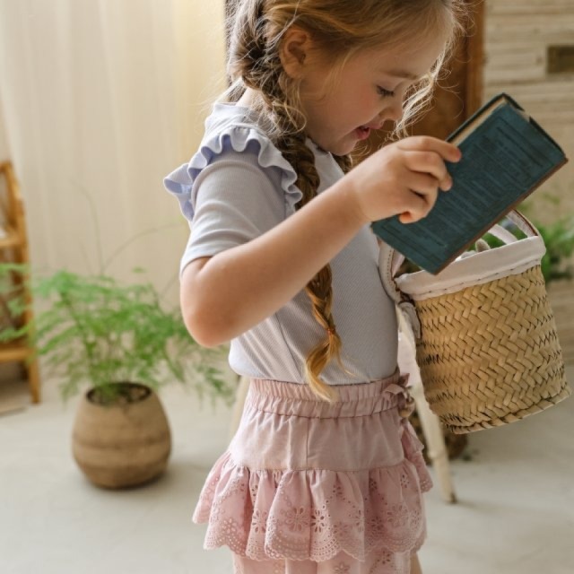 [80-135cm] 刺繡鏤空花瓣蛋糕短褲 #Lyra天琴座