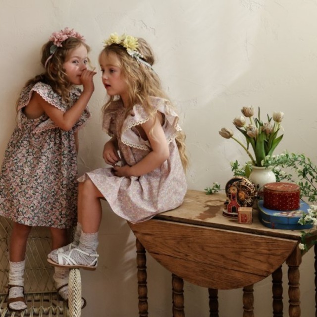 [80-135cm] 碎花飛飛袖荷葉連身裙 #Lyra天琴座