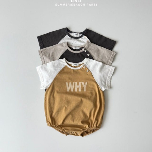 [70-115cm] 街頭字母撞色連袖包屁衣 #Horologium時鐘座