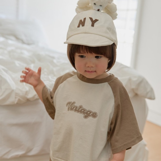 [70-115cm] 復古Vintage撞色連袖短袖T恤 #Horologium時鐘座