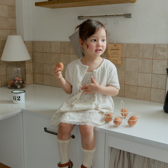 [70-115cm] 柔軟混色排扣短袖外套 #Horologium時鐘座