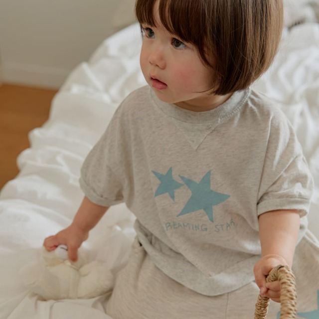 [70-115cm] 夢想星星下襬縮口短袖T恤 #Horologium時鐘座