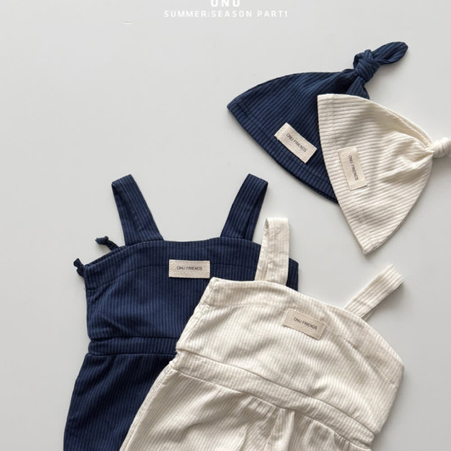 [70-115cm] 質感坑條細肩帶連身衣套裝 #Horologium時鐘座