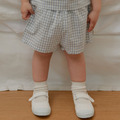 [70-115cm] 簡約小格紋彈性腰頭短褲 #Horologium時鐘座