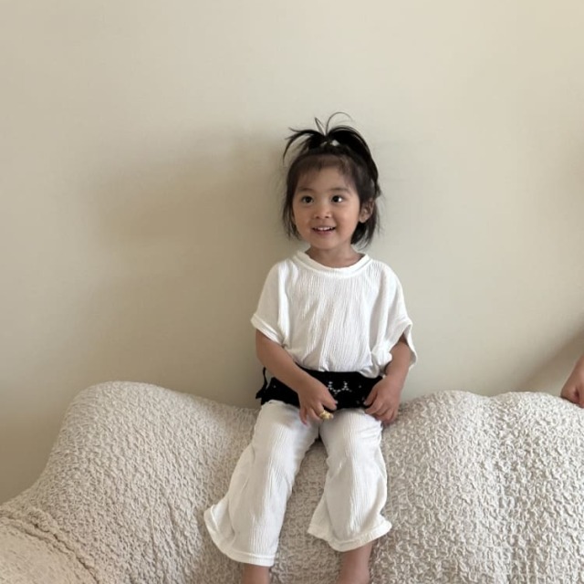 [75-125cm] 清新透氣泡泡縐感連袖短袖T恤 #Monoceros獨角獸座