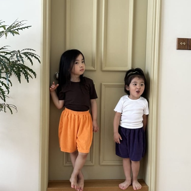 [75-125cm] 柔軟毛圈布純色休閒短褲 #Monoceros獨角獸座