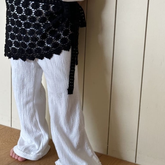 [75-125cm] 時髦縐褶感垂墜修身長褲 #Monoceros獨角獸座