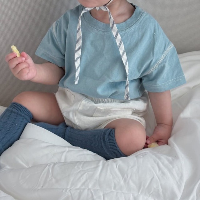 [bebe] 質感車線裝飾純色圓領短袖T恤 #Delphinus海豚座