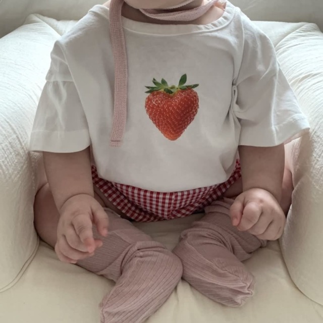 [bebe] 寫實派可愛青蘋果與草莓印花短袖T恤 #Delphinus海豚座