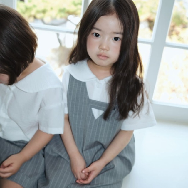 [75-120cm] 英倫風質感細直條紋V領無袖背心 #Delphinus海豚座