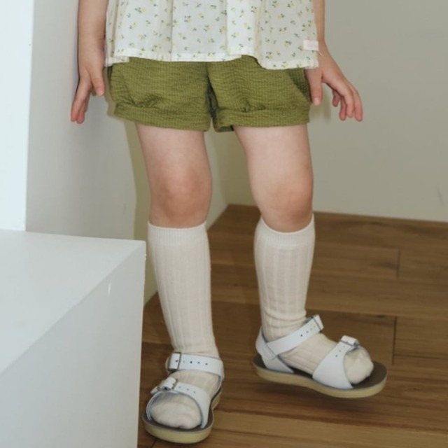 [75-120cm] 質感立體波紋材質標籤裝飾鬆緊燈籠短褲 #Delphinus海豚座