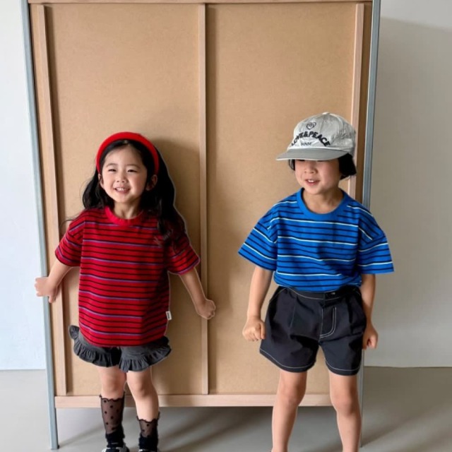 [90-138cm] 質感配色亮眼條紋短袖T恤 #Aquila天鷹座