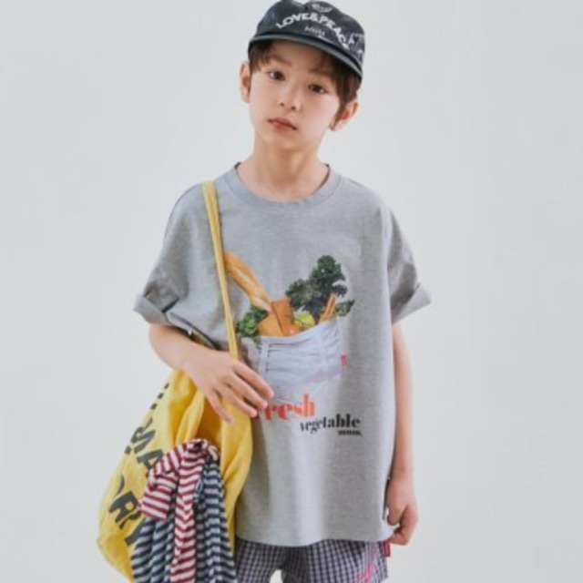 [90-138cm] 文藝蔬菜籃印花短袖T恤 #Aquila天鷹座