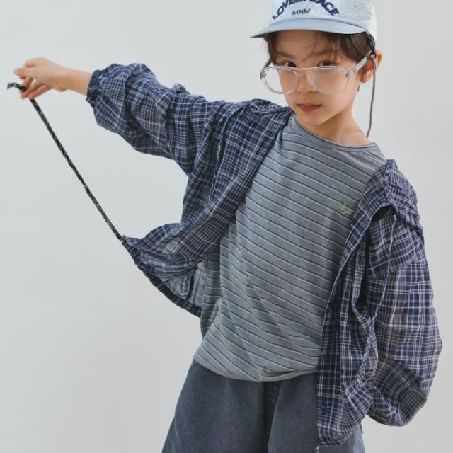 [90-138cm] 輕薄格紋抽繩連帽外套 #Aquila天鷹座