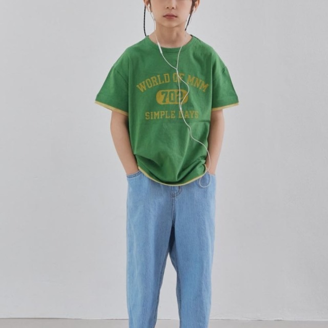 [90-138cm] 復古美式字母配色短袖T恤 #Aquila天鷹座