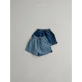 [70-110cm] 鬆緊腰身水洗刷色丹寧短褲 #UrsaMinor小熊座-1
