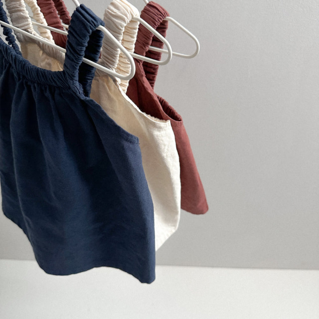 [70-110cm] 清爽純色寬肩帶傘狀無袖背心 #UrsaMinor小熊座