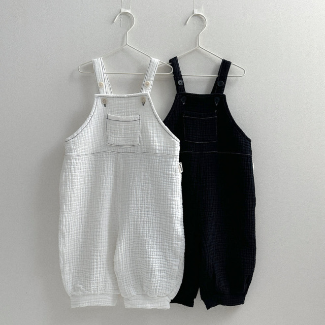 [70-110cm] 親膚雙層棉紗口袋設計吊帶長褲 #UrsaMinor小熊座