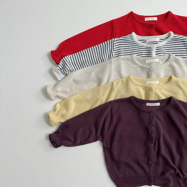 [70-110cm] 柔軟圓領多色輕薄針織外套 #UrsaMinor小熊座