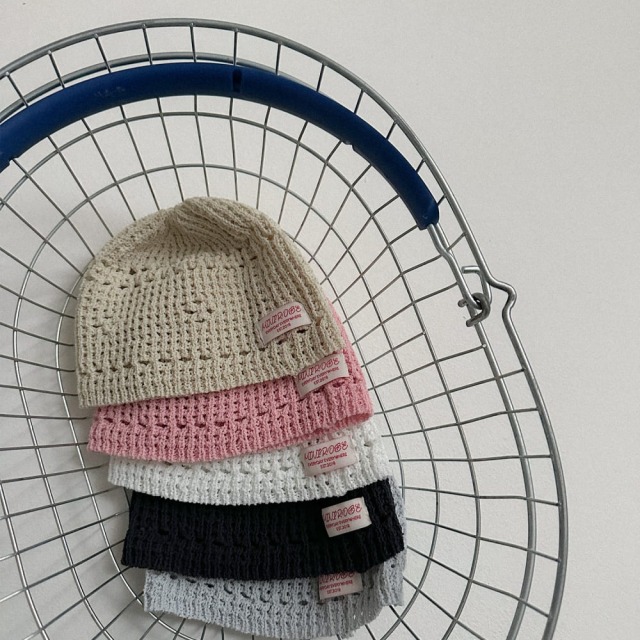 [70-110cm] 鏤空勾針透氣標籤針織帽 #UrsaMinor小熊座