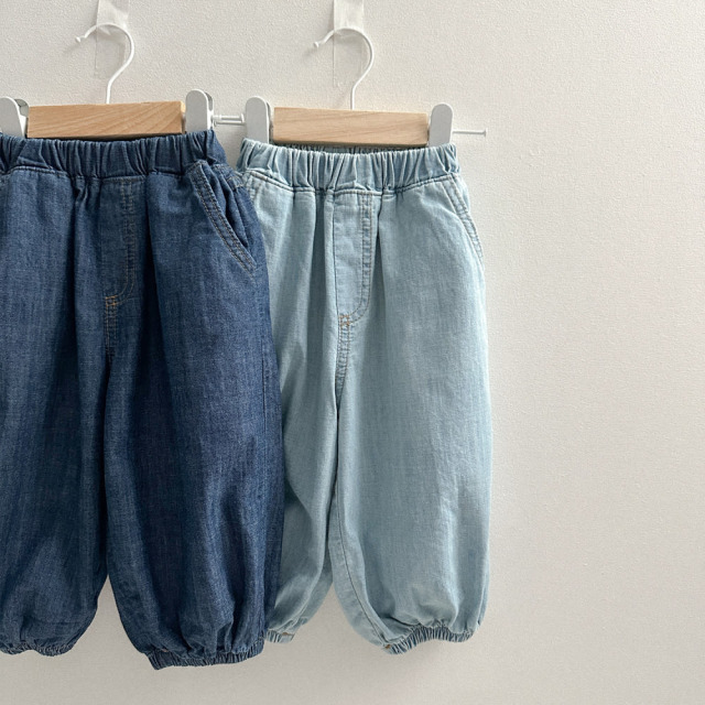 [70-110cm] 寬鬆水洗丹寧束口燈籠長褲 #UrsaMinor小熊座