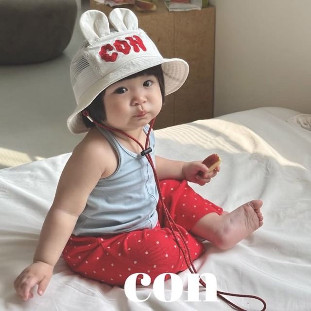 [70-107cm] 俏皮萌兔耳朵字母透氣漁夫帽 #Apus天燕座