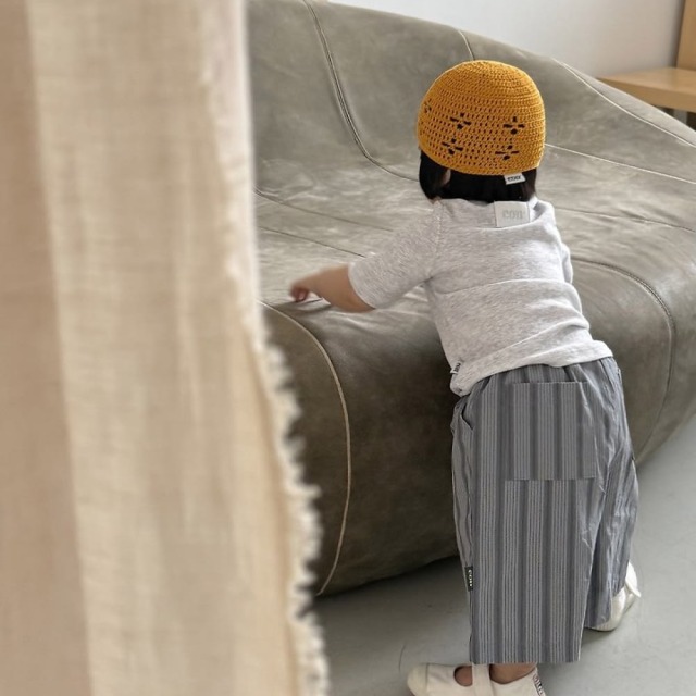 [70-107cm] 質感條紋寬鬆涼感五分褲 #Apus天燕座
