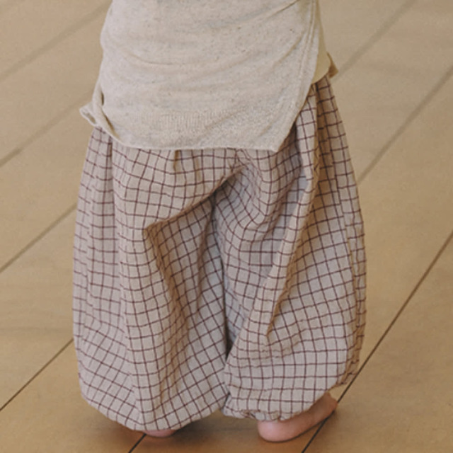 [72-125cm] 韓系經典細格紋束口長褲 #Mensa山案座