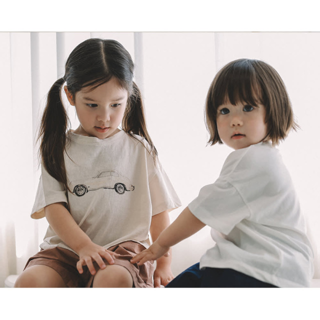 [72-125cm] 復古老爺車印花短袖T恤 #Mensa山案座