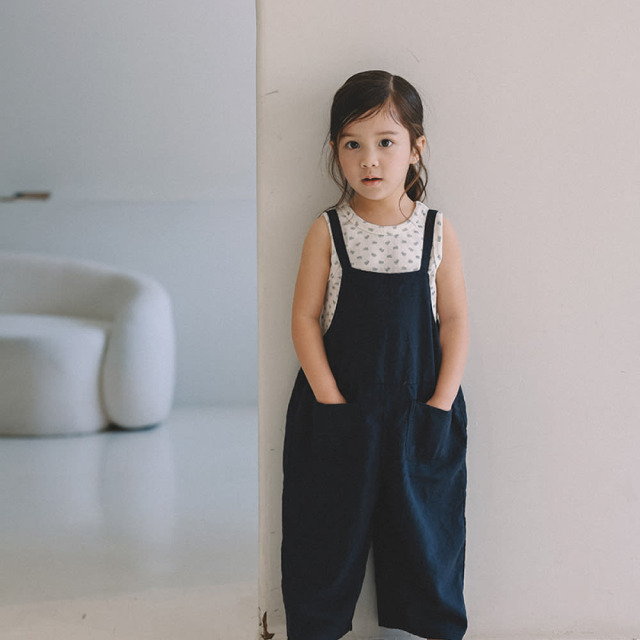 [72-125cm] 文青感簡約棉麻吊帶褲 #Mensa山案座