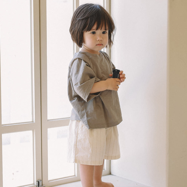 [72-125cm] 經典細條紋休閒短褲 #Mensa山案座