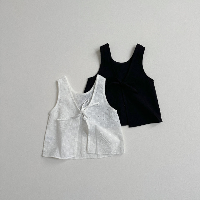 [70-110cm] 甜美小花蕾絲後綁帶裝飾背心 #Andromeda仙女座