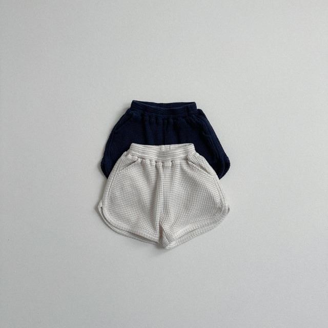 [70-110cm] 簡約華夫格鬆緊百搭舒適短褲 #Andromeda仙女座