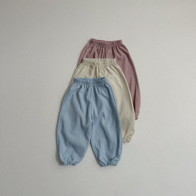 [70-110cm] 清爽壓紋鬆緊縮口長褲 #Andromeda仙女座