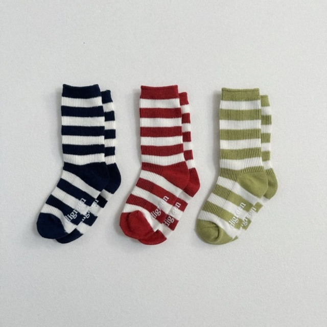 [85-130cm] 經典配色寬條紋短襪 #Taurus金牛座