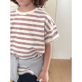 [85-130cm] 質感配色細條紋短袖T恤 #Taurus金牛座