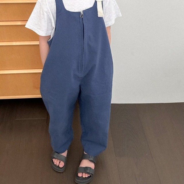 [85-130cm] 帥氣工裝拉鍊吊帶長褲 #Taurus金牛座