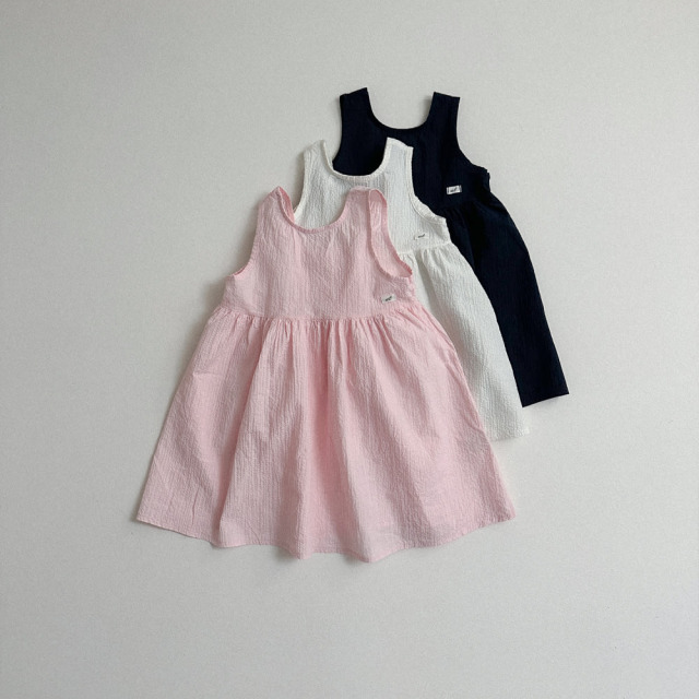 [70-110cm] 清爽泡泡紗無袖連身洋裝 #Andromeda仙女座