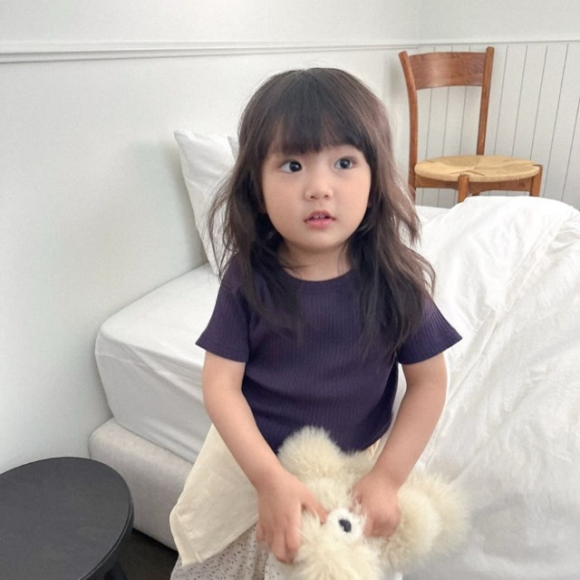 [85-130cm] 舒適彈力坑條純色T恤 #Taurus金牛座